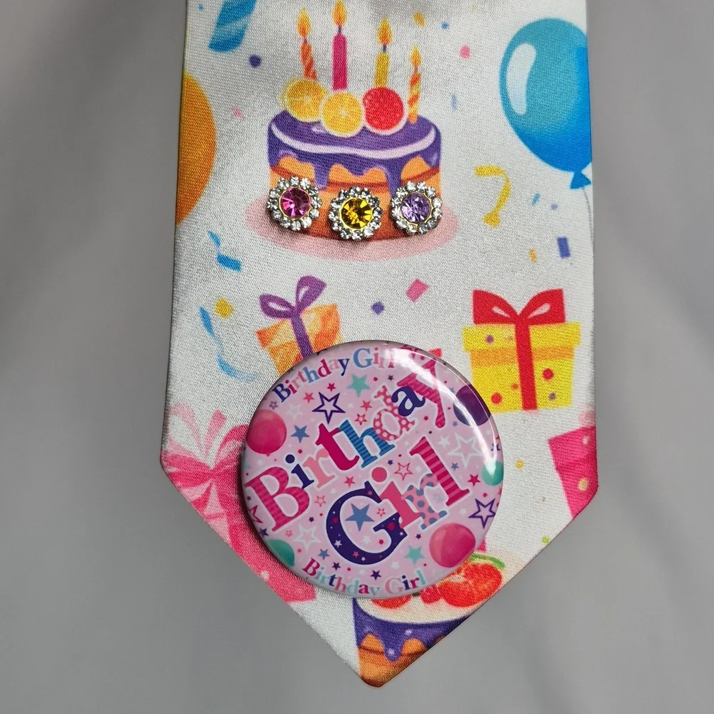 Handcrafted Luxury Fashion Necktie Necklace (Birthday 🎂 Confetti)